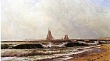 Sailboats along the Shore also known as Southampton Beach by Alfred Thompson Bricher